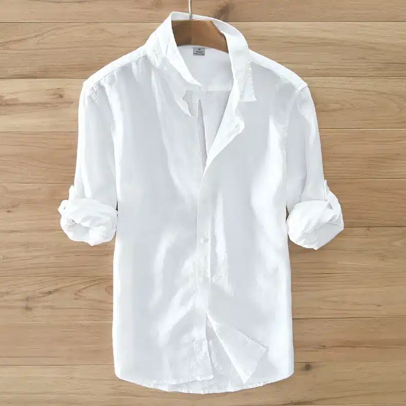 Men's 100% pure linen long-sleeved shirt men brand clothing men shirt S-3XL 5 colors solid white shirts men camisa shirts mens 9