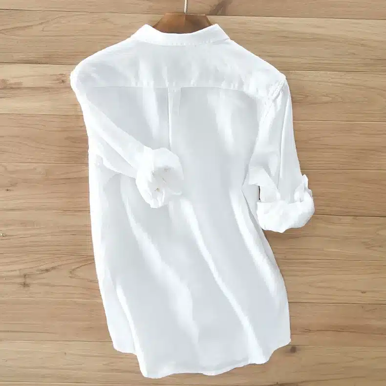 Men's 100% pure linen long-sleeved shirt men brand clothing men shirt S-3XL 5 colors solid white shirts men camisa shirts mens 10