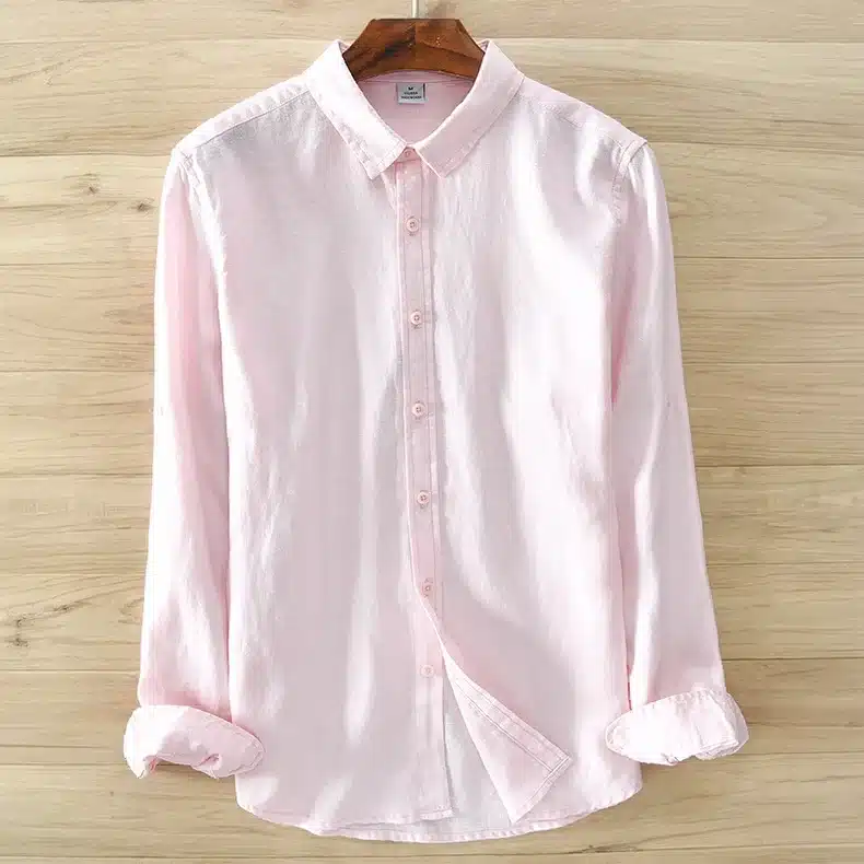 Men's 100% pure linen long-sleeved shirt men brand clothing men shirt S-3XL 5 colors solid white shirts men camisa shirts mens 12