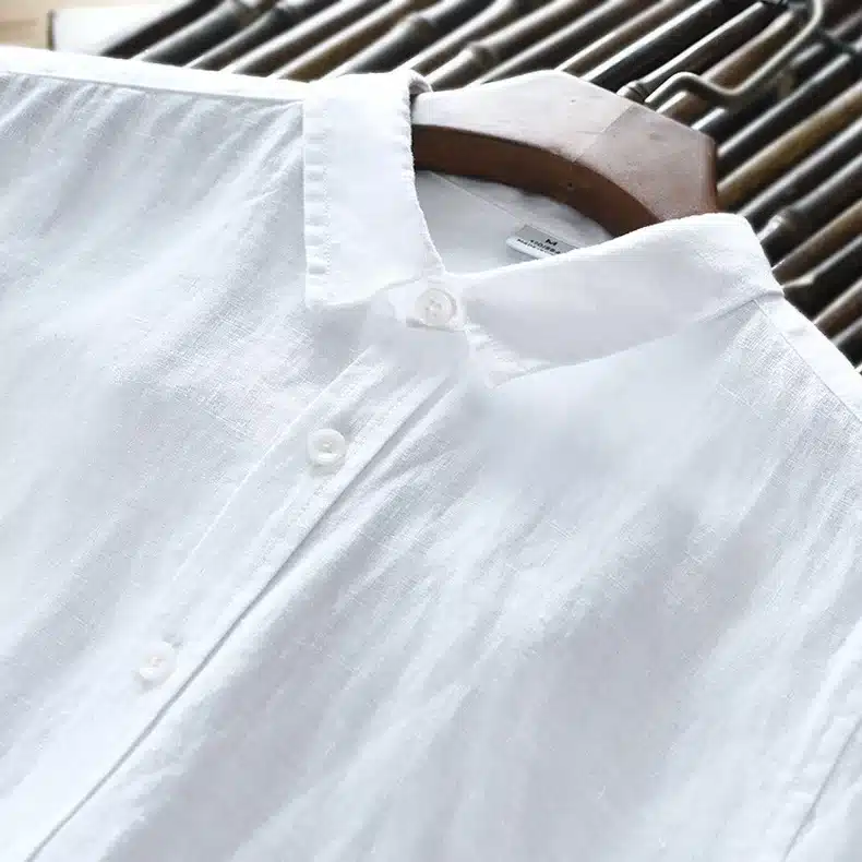 Men's 100% pure linen long-sleeved shirt men brand clothing men shirt S-3XL 5 colors solid white shirts men camisa shirts mens 15