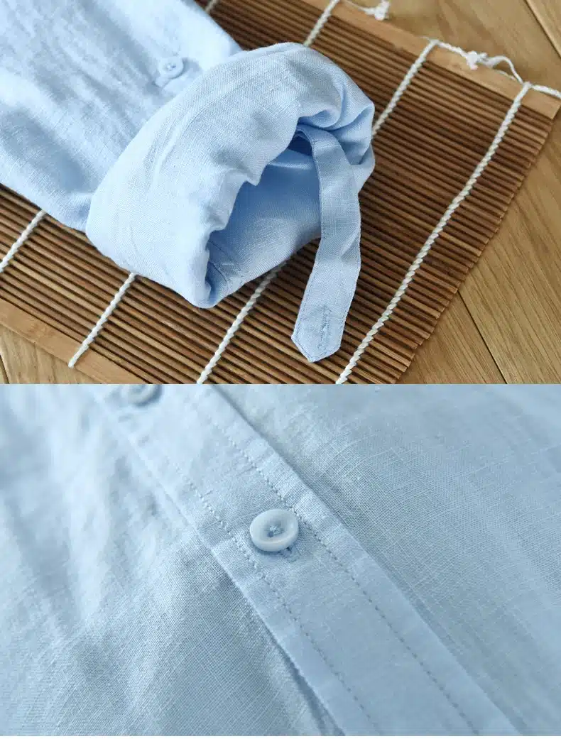 Men's 100% pure linen long-sleeved shirt men brand clothing men shirt S-3XL 5 colors solid white shirts men camisa shirts mens 20