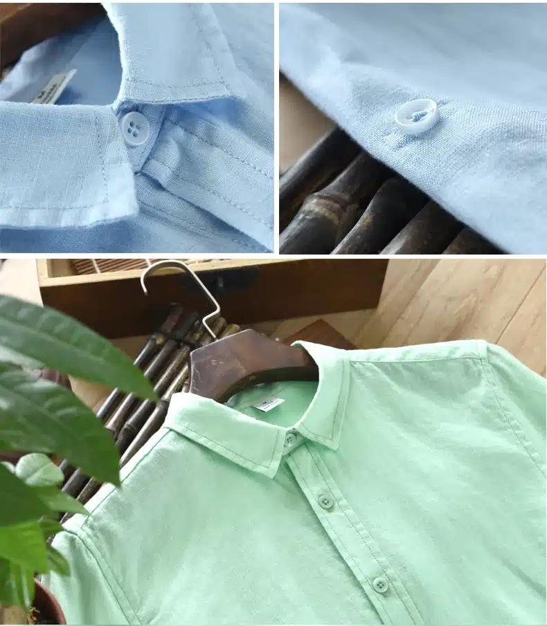 Men's 100% pure linen long-sleeved shirt men brand clothing men shirt S-3XL 5 colors solid white shirts men camisa shirts mens 21