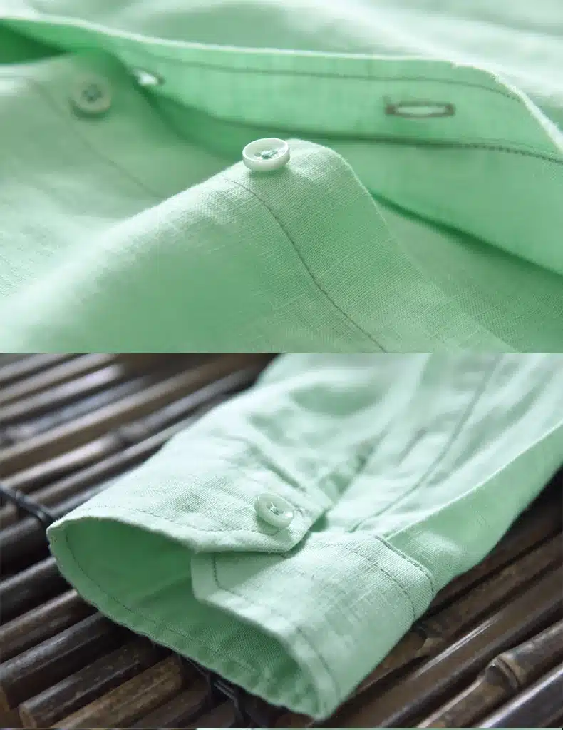 Men's 100% pure linen long-sleeved shirt men brand clothing men shirt S-3XL 5 colors solid white shirts men camisa shirts mens 22