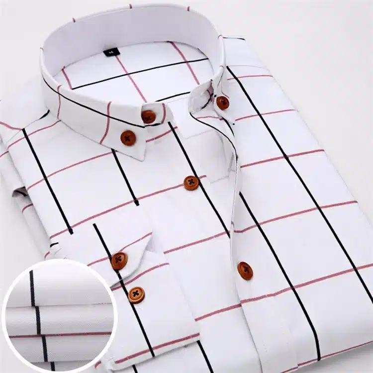 2016 New Oxford Plaid Casual Men's Shirt Slim Fit Formal&Business Occupation Man Shirts Spring Long Sleeve Men Dress Shirt M038 22