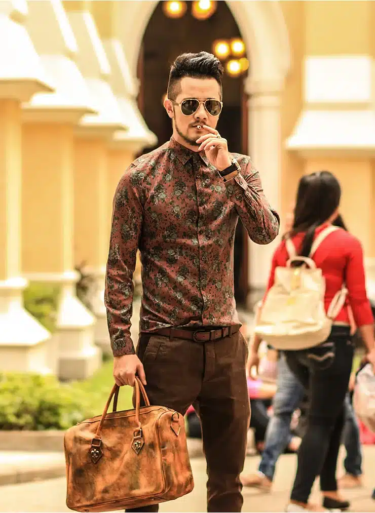 Men shirt Floral printing long sleeve shirts men clothes flowers printed shirts vintage Linen Casual Men Shirt 2016 new Spring 9
