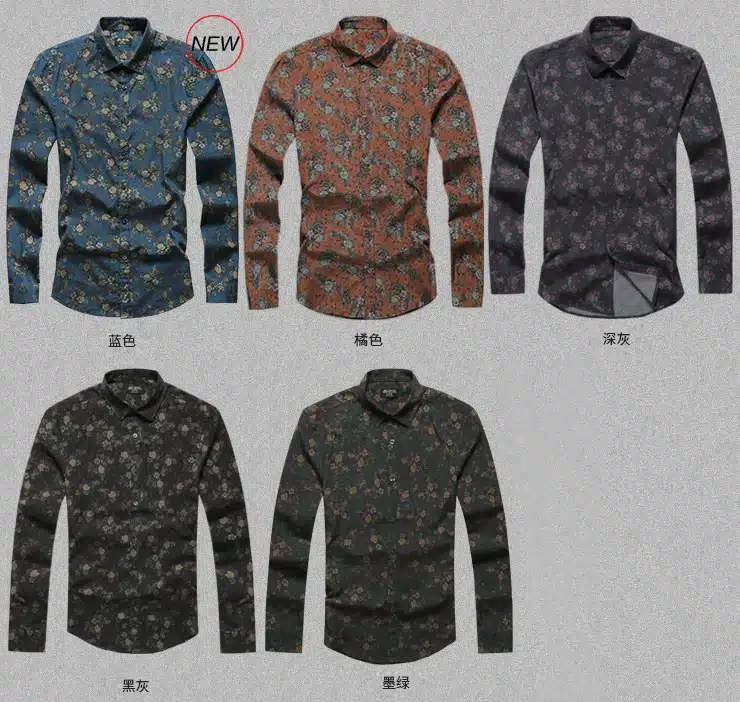 Men shirt Floral printing long sleeve shirts men clothes flowers printed shirts vintage Linen Casual Men Shirt 2016 new Spring 12