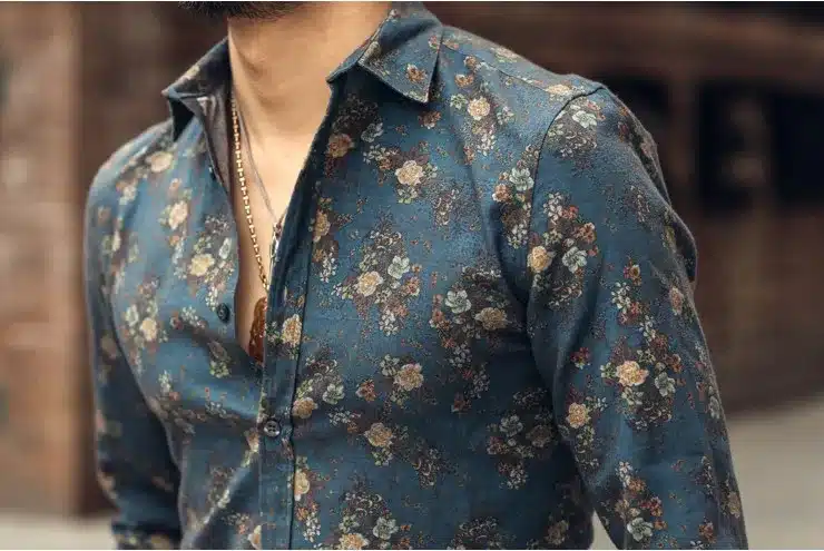 Men shirt Floral printing long sleeve shirts men clothes flowers printed shirts vintage Linen Casual Men Shirt 2016 new Spring 15