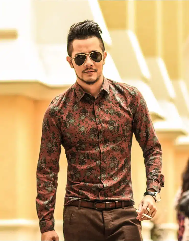 Men shirt Floral printing long sleeve shirts men clothes flowers printed shirts vintage Linen Casual Men Shirt 2016 new Spring 16
