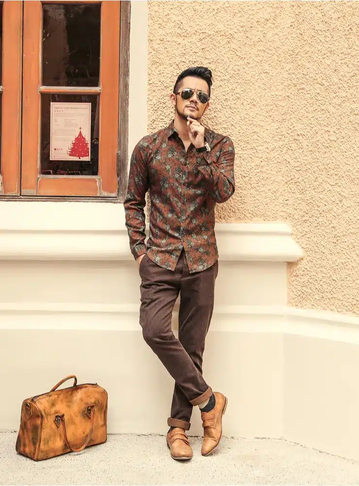 Men shirt Floral printing long sleeve shirts men clothes flowers printed shirts vintage Linen Casual Men Shirt 2016 new Spring 19