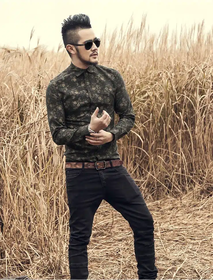 Men shirt Floral printing long sleeve shirts men clothes flowers printed shirts vintage Linen Casual Men Shirt 2016 new Spring 27