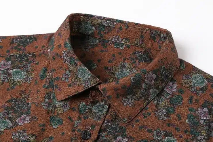Men shirt Floral printing long sleeve shirts men clothes flowers printed shirts vintage Linen Casual Men Shirt 2016 new Spring 57