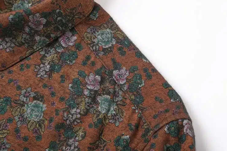 Men shirt Floral printing long sleeve shirts men clothes flowers printed shirts vintage Linen Casual Men Shirt 2016 new Spring 58