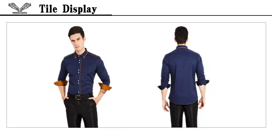 VISADA JAUNA European Size Men's Shirt 2017 New 100% Cotton Slim Business Casual Brand Clothing Long Sleeve Chemise Homme N356 11