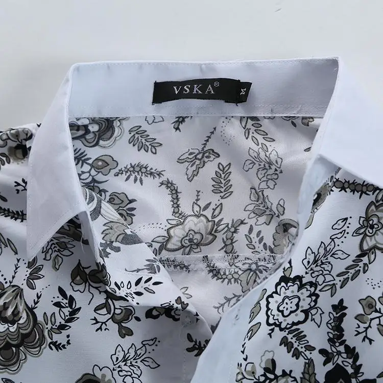 Men Flower Shirt 2018 New Autumn Printing Fashion Casual Slim Fit Hawaiian Dress Shirts Camisa Masculina Chemise Homme 15