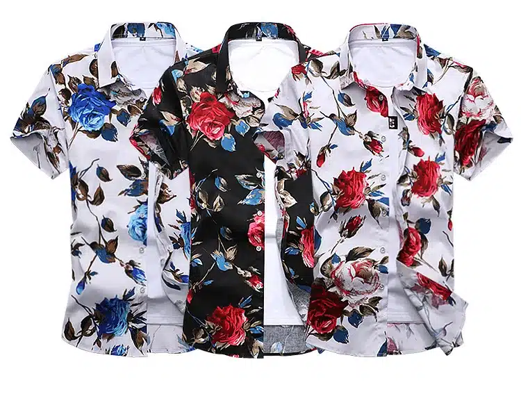 2017 Summer Large Size Blouse Men's Flower Shirt 6XL 7XL Male Casual Print Short Sleeve Shirt Hawaii Shirt Brand Men's Clothing 9