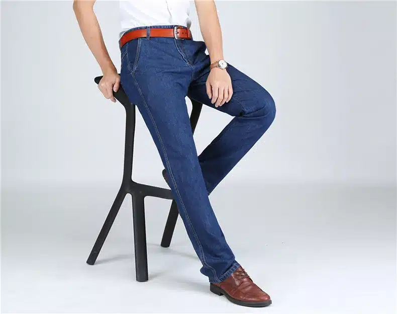 TIGER CASTLE 100% Cotton Spring Summer Men Jeans Slight Classic Denim Pants Male Washed Baggy Blue Designer Causal Jeans Man 1
