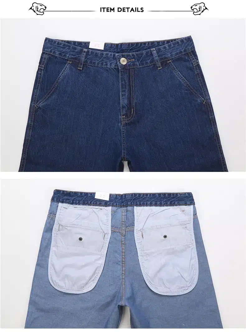 TIGER CASTLE 100% Cotton Spring Summer Men Jeans Slight Classic Denim Pants Male Washed Baggy Blue Designer Causal Jeans Man 9