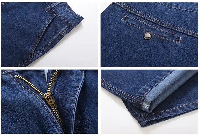 TIGER CASTLE 100% Cotton Spring Summer Men Jeans Slight Classic Denim Pants Male Washed Baggy Blue Designer Causal Jeans Man 10