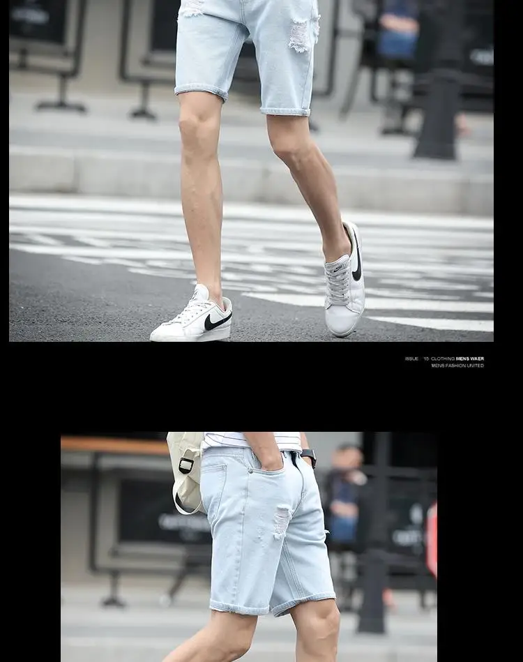 2017 Men's cotton thin denim shorts New fashion summer male Casual short jeans Soft and comfortable casual shorts Free shipping 23