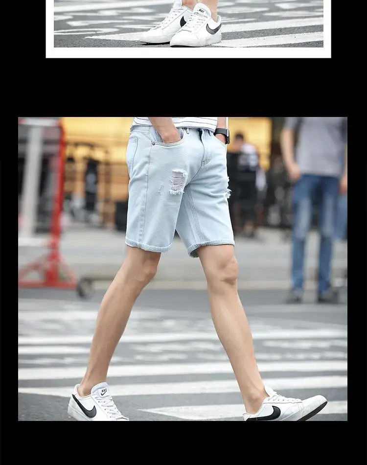 2017 Men's cotton thin denim shorts New fashion summer male Casual short jeans Soft and comfortable casual shorts Free shipping 25