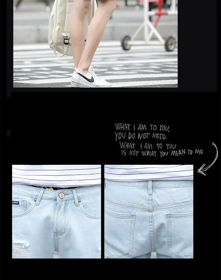 2017 Men's cotton thin denim shorts New fashion summer male Casual short jeans Soft and comfortable casual shorts Free shipping 27