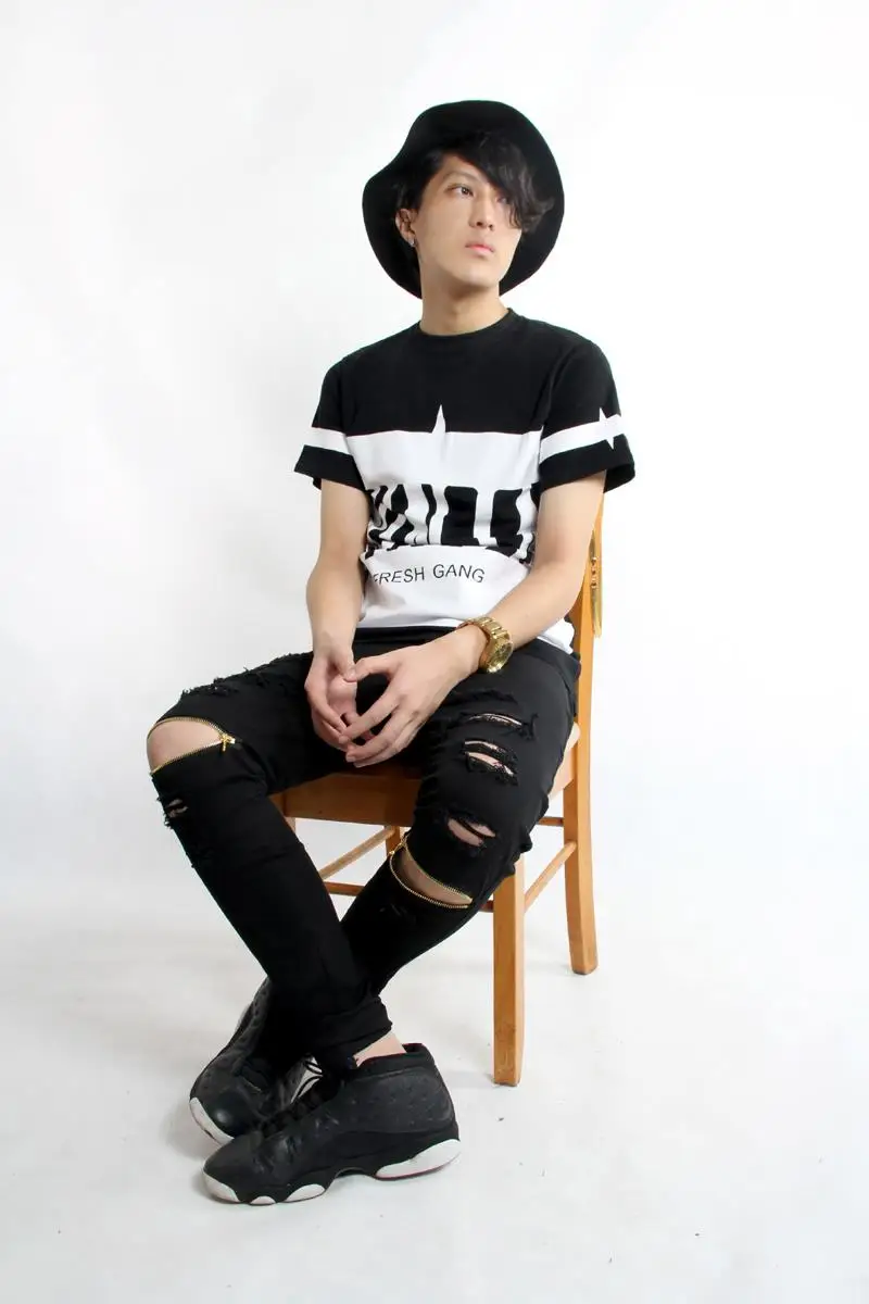 White Ripped Jeans Men With Holes Super Skinny Famous Designer Brand Slim Fit Destroyed Jeans Pencil pants Slim zipper Jeans 20