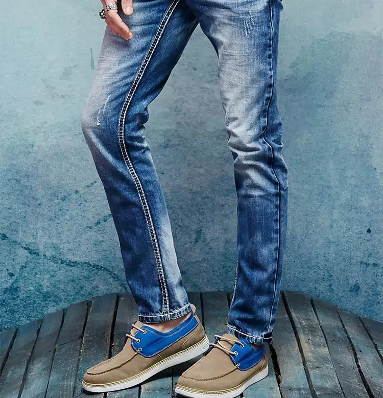 Thick Stitch Mens Distressed Jeans Ripped 3D Crinkle Whiskers Male Fashion Denim Cargo Pants Vintage Washed Casual Pants 146038C 22