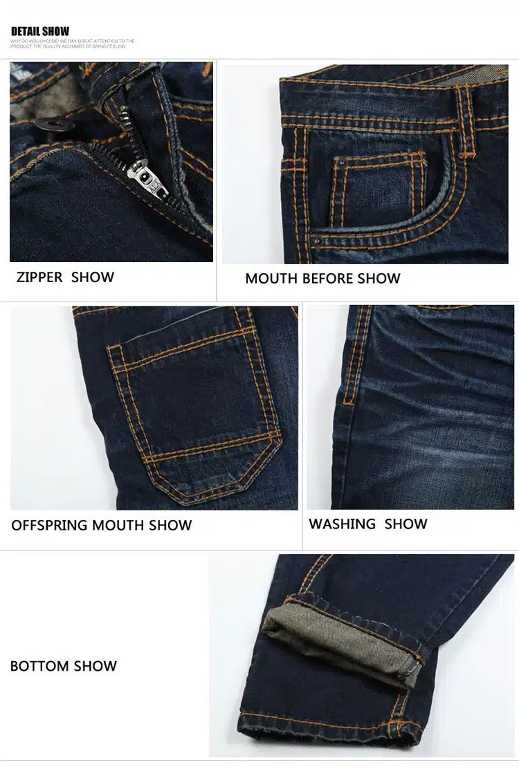 Thick Stitch Mens Distressed Jeans Ripped 3D Crinkle Whiskers Male Fashion Denim Cargo Pants Vintage Washed Casual Pants 146038C 23