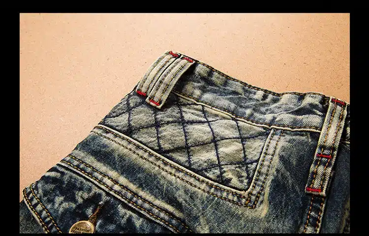 LetsKeep 2017 New patchwork Denim jeans for men biker skinny ripped jeans punk mens plaid Designer jeans pants clothing, MA356 10