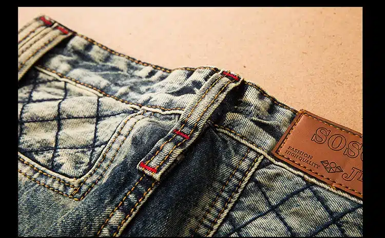 LetsKeep 2017 New patchwork Denim jeans for men biker skinny ripped jeans punk mens plaid Designer jeans pants clothing, MA356 15