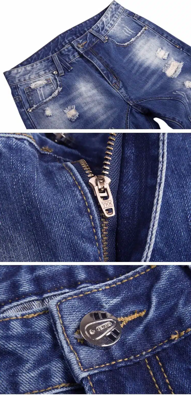 2017 new style hole patch beggars slim men jeans pants men's denim straight trousers 29-40 AYG26 20