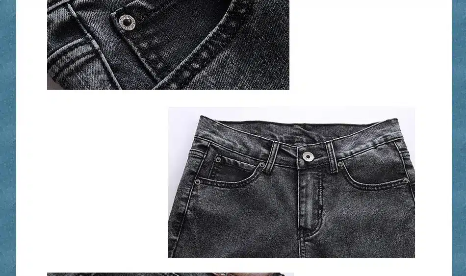 Hot Style Snow Grey Straight Slim Fit Denim Jeans Men Hip Hop Boy Streetwear Harem Pants Teenagers Casual Leg Stretch Trousers 17