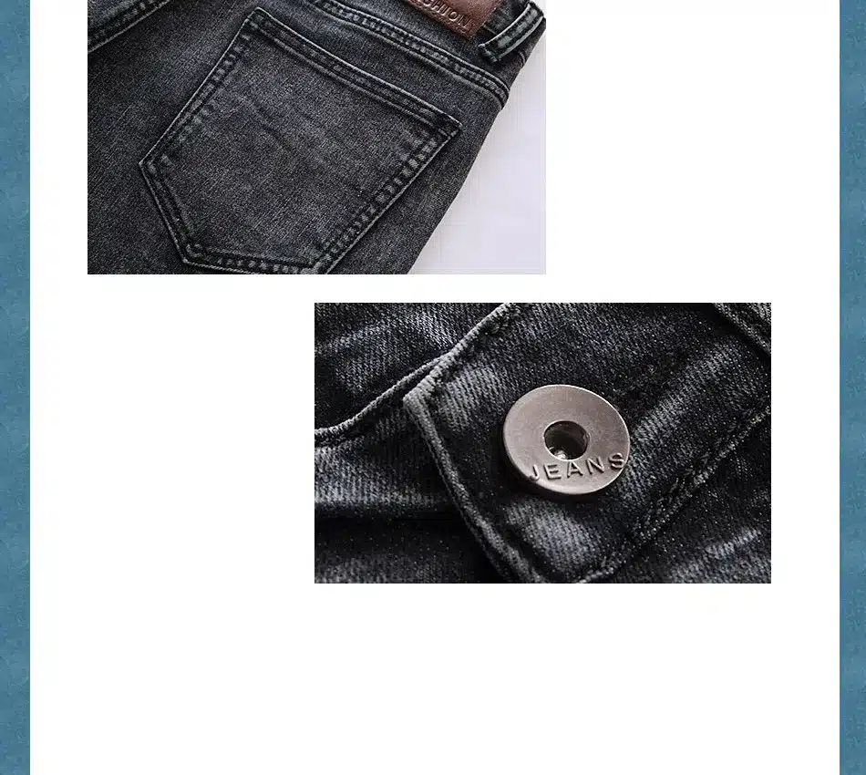 Hot Style Snow Grey Straight Slim Fit Denim Jeans Men Hip Hop Boy Streetwear Harem Pants Teenagers Casual Leg Stretch Trousers 18
