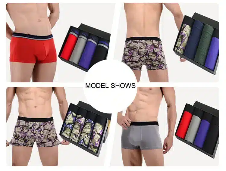 4pcs Cotton mens boxer homme underware boxer shorts men underwear calzoncillos underpants for man soft fashion men's cueca new 3