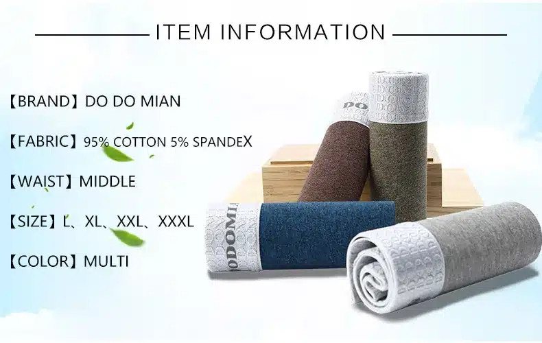 Luxury Male Panties Wide Waistband Boxer Nature Cotton Men Underwear Plus Size Cueca Boxer Shorts Homme 4pcs/lot 2