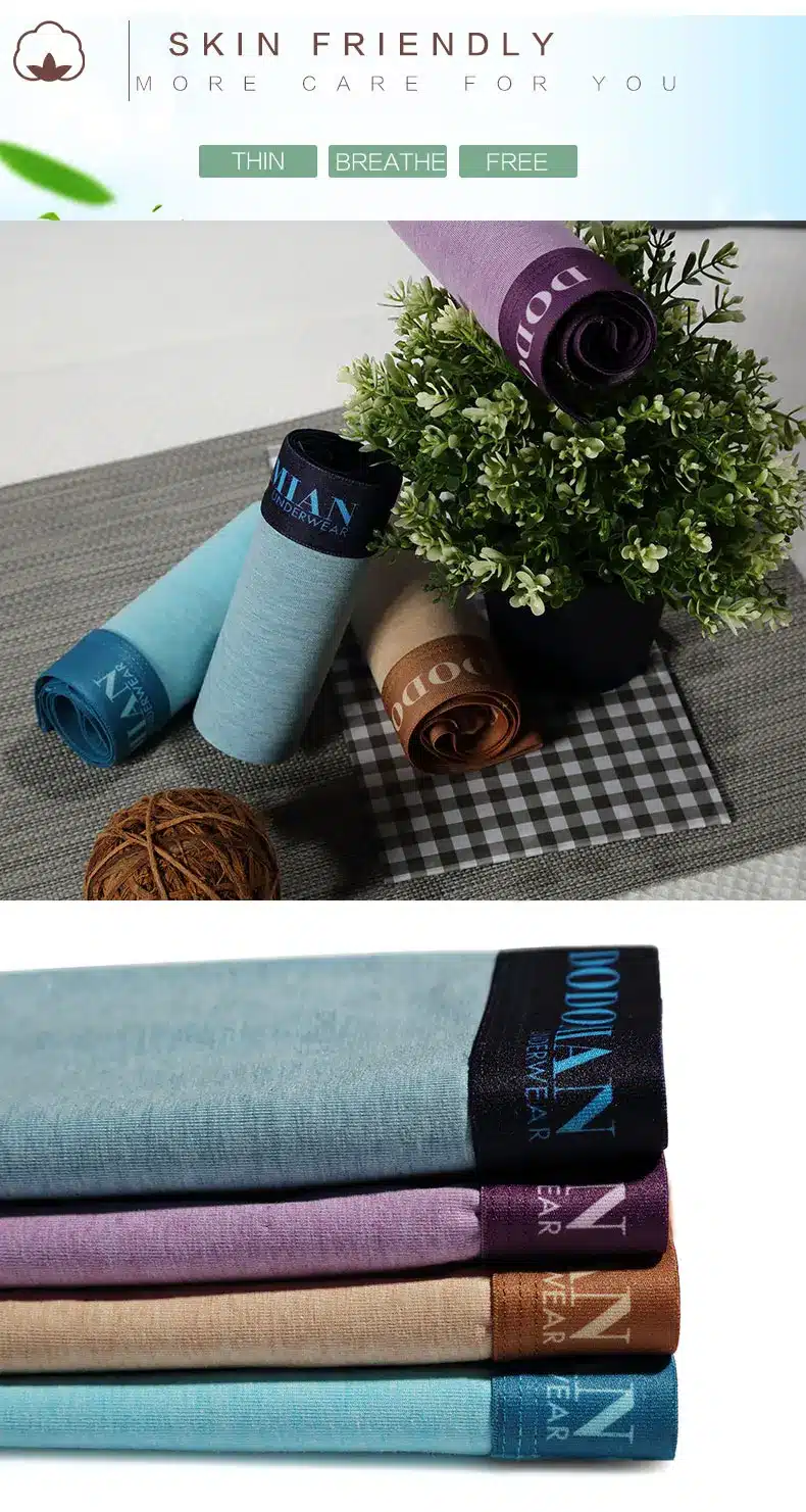 2017 Panties Mens 4Pcslot Underwear Organic Natural Cotton Boxers Men Sexy Boxers Ventilate Plus Size Boxers L XL XXL XXXL 4XL 9