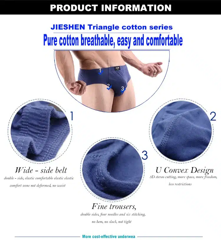 5 pieces boxed all cotton underwear ultra-large size men's briefs male 5 colors underpants underwear 8