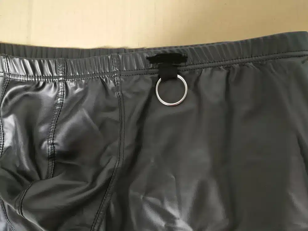 Plus Size Boxers Black Nylon Sexy Men PU Faux Leather Underwear Boxers Shorts Sheathy Cool Male Gay Underwear 1PCS 15