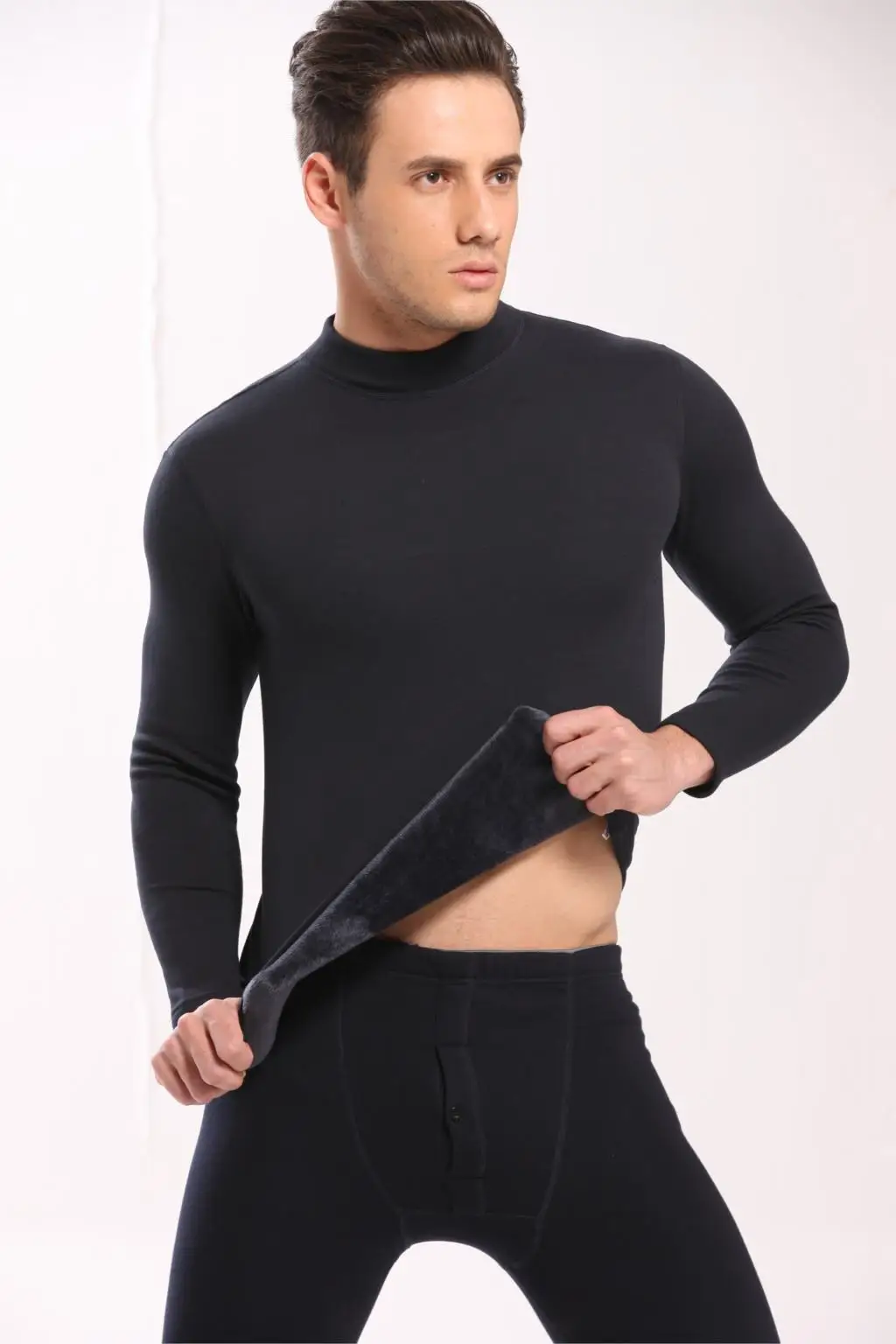 HOT SALE 2017 new thermal underwear mens long johns men Autumn winter shirt+pants 2 piece set warm thick plus velvet size M-XXXL 13