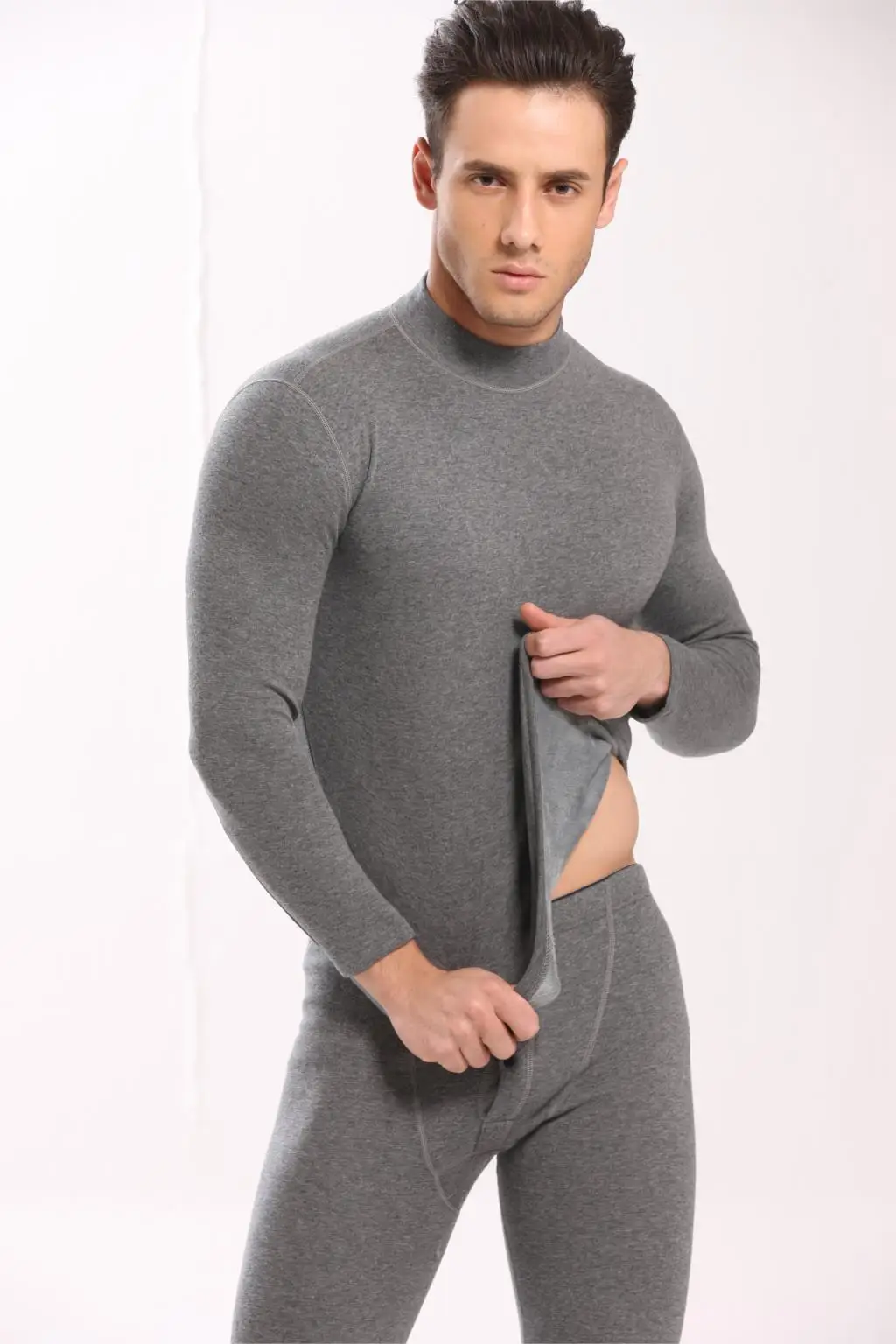 HOT SALE 2017 new thermal underwear mens long johns men Autumn winter shirt+pants 2 piece set warm thick plus velvet size M-XXXL 15