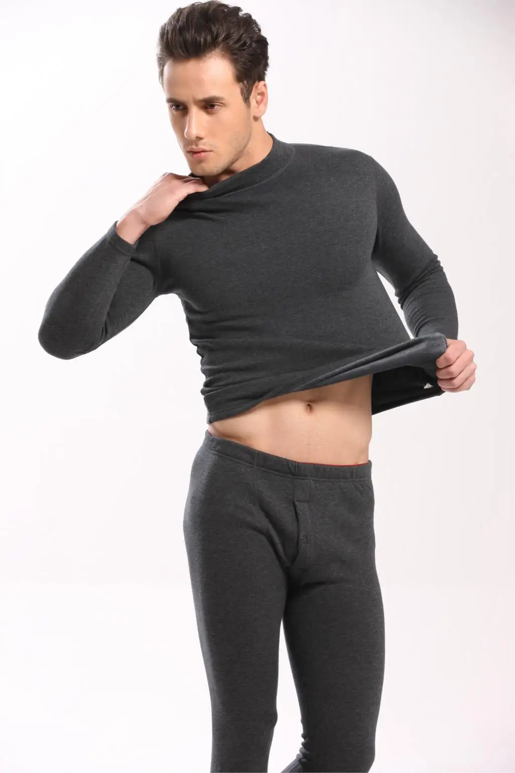 HOT SALE 2017 new thermal underwear mens long johns men Autumn winter shirt+pants 2 piece set warm thick plus velvet size M-XXXL 22