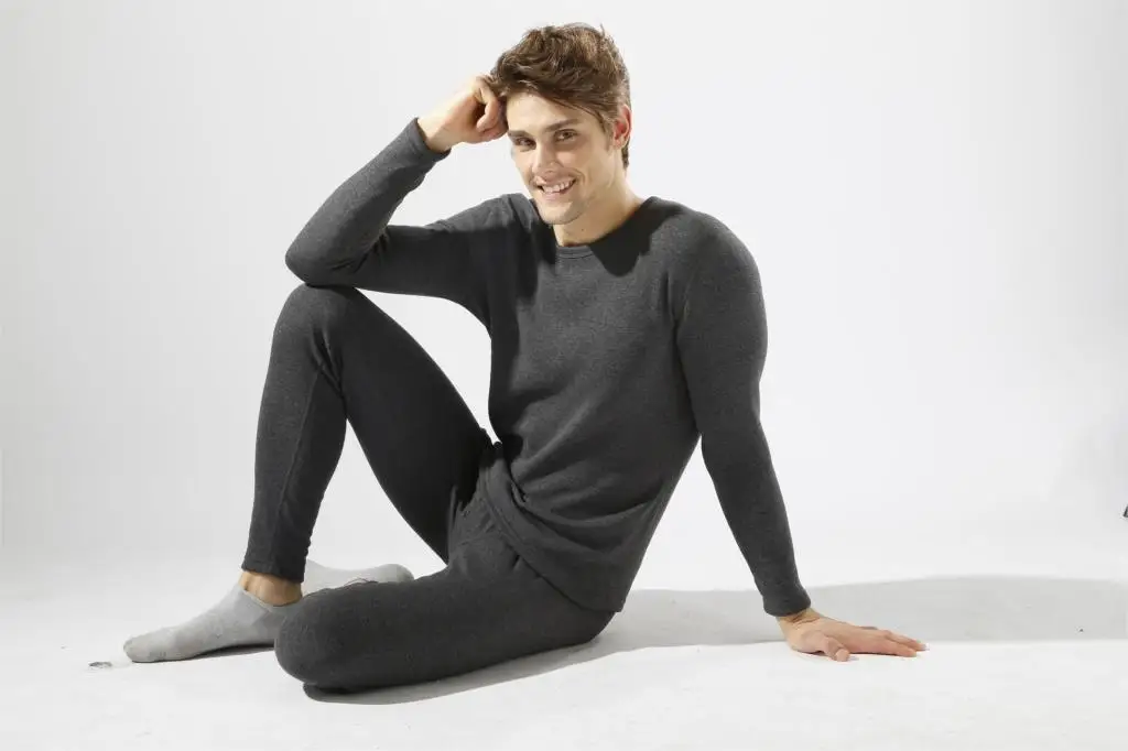 HOT SALE 2017 new thermal underwear mens long johns men Autumn winter shirt+pants 2 piece set warm thick plus velvet size M-XXXL 25