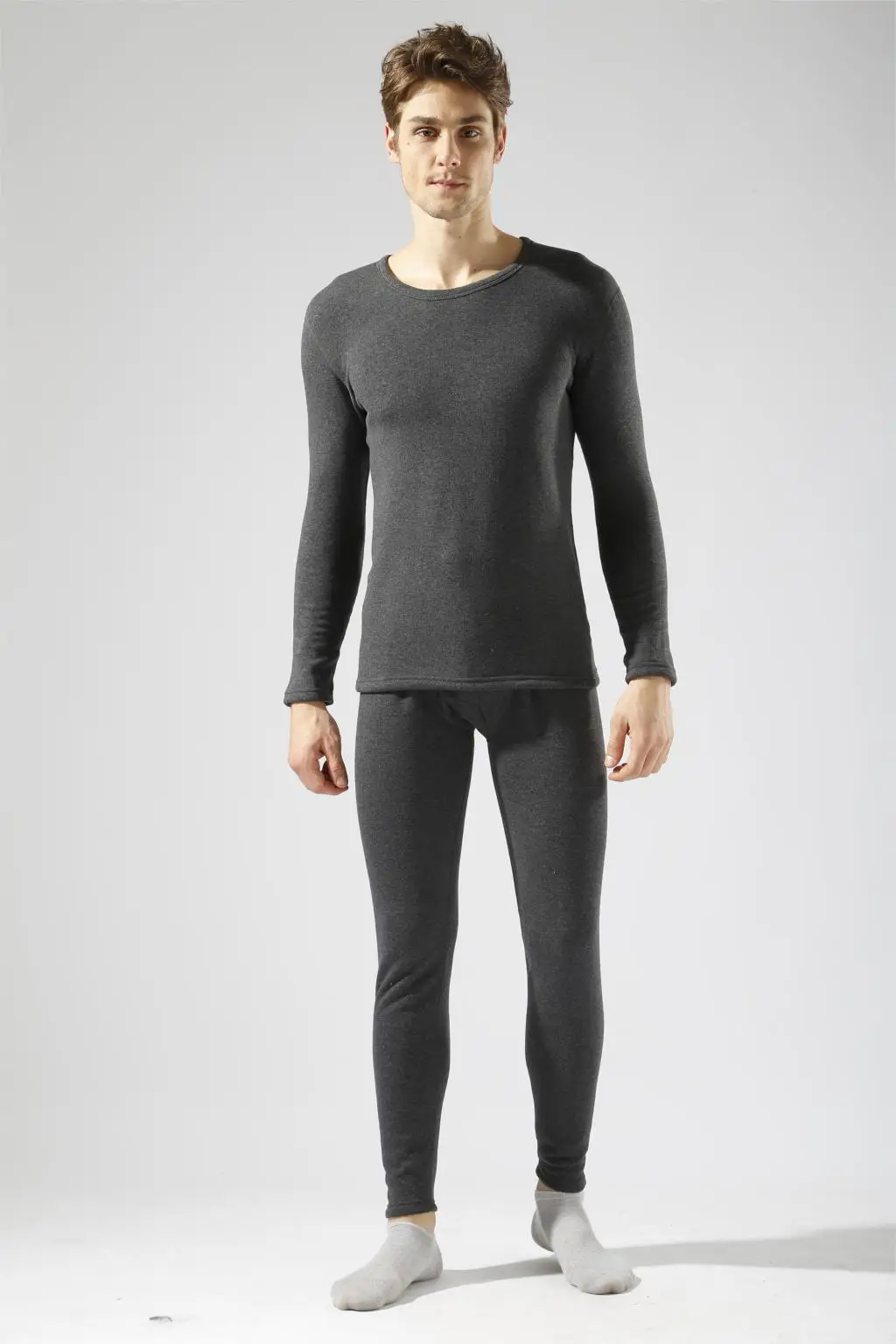 HOT SALE 2017 new thermal underwear mens long johns men Autumn winter shirt+pants 2 piece set warm thick plus velvet size M-XXXL 26