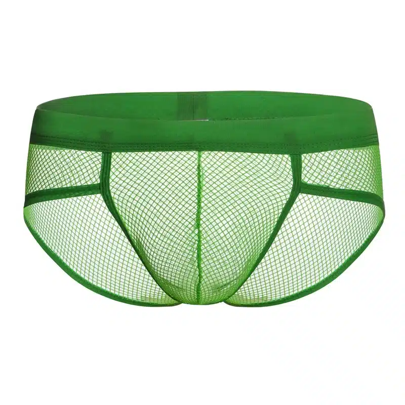 Hot Selling Men Underwear Transparent Net Mesh Bikini Briefs Underwear Bulge Underpants Fashion Waist Brief Sexy Lingerie Gift 8