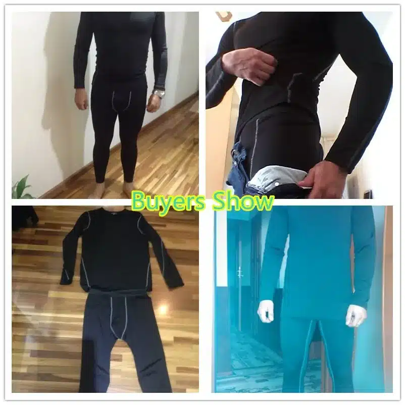 LANBAOSI Men's Thermal Fleece Underwear Set for Winter Compression Tight Top&Bottom Hot-Dry Warm Lined Long Johns Lightweight 11