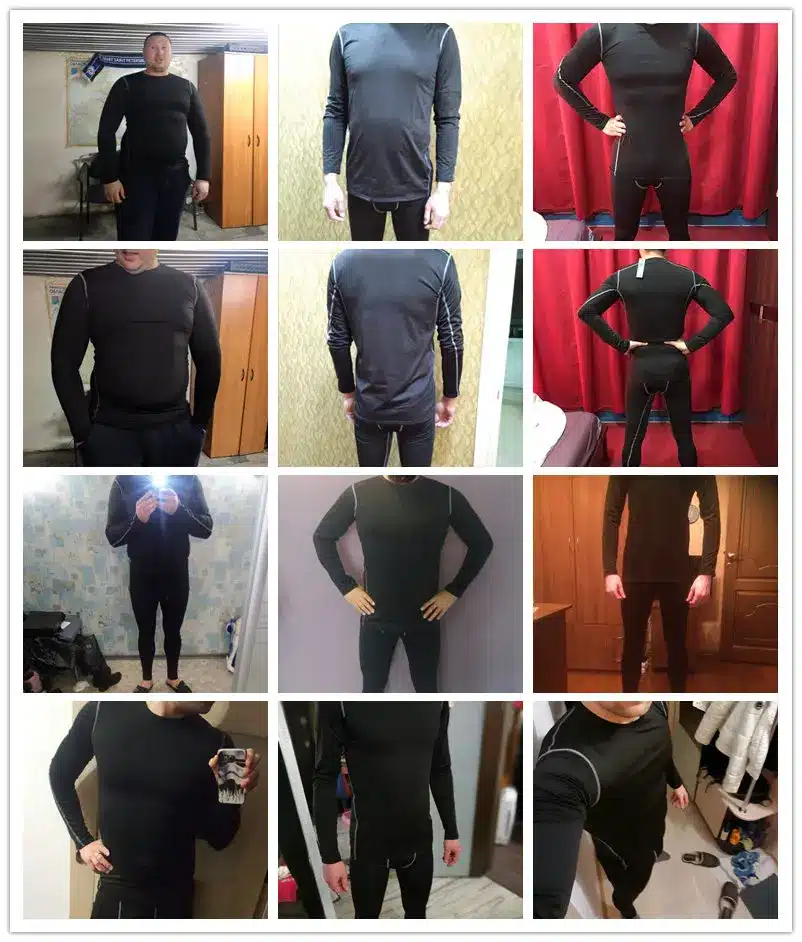 LANBAOSI Men's Thermal Fleece Underwear Set for Winter Compression Tight Top&Bottom Hot-Dry Warm Lined Long Johns Lightweight 12