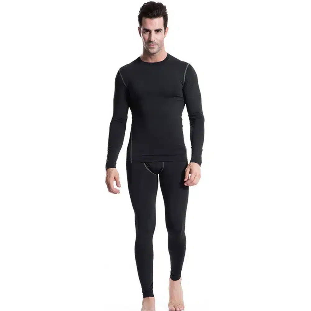 LANBAOSI Men's Thermal Fleece Underwear Set for Winter Compression Tight Top&Bottom Hot-Dry Warm Lined Long Johns Lightweight 30