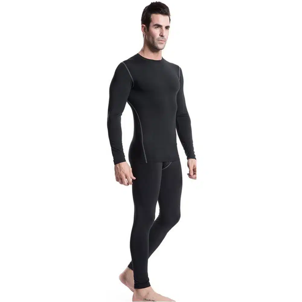 LANBAOSI Men's Thermal Fleece Underwear Set for Winter Compression Tight Top&Bottom Hot-Dry Warm Lined Long Johns Lightweight 31