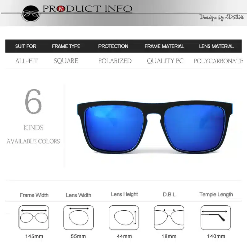 Fashion Guy's Sun Glasses From Kdeam Polarized Sunglasses Men Classic Design All-Fit Mirror Sunglass With Brand Box CE 13