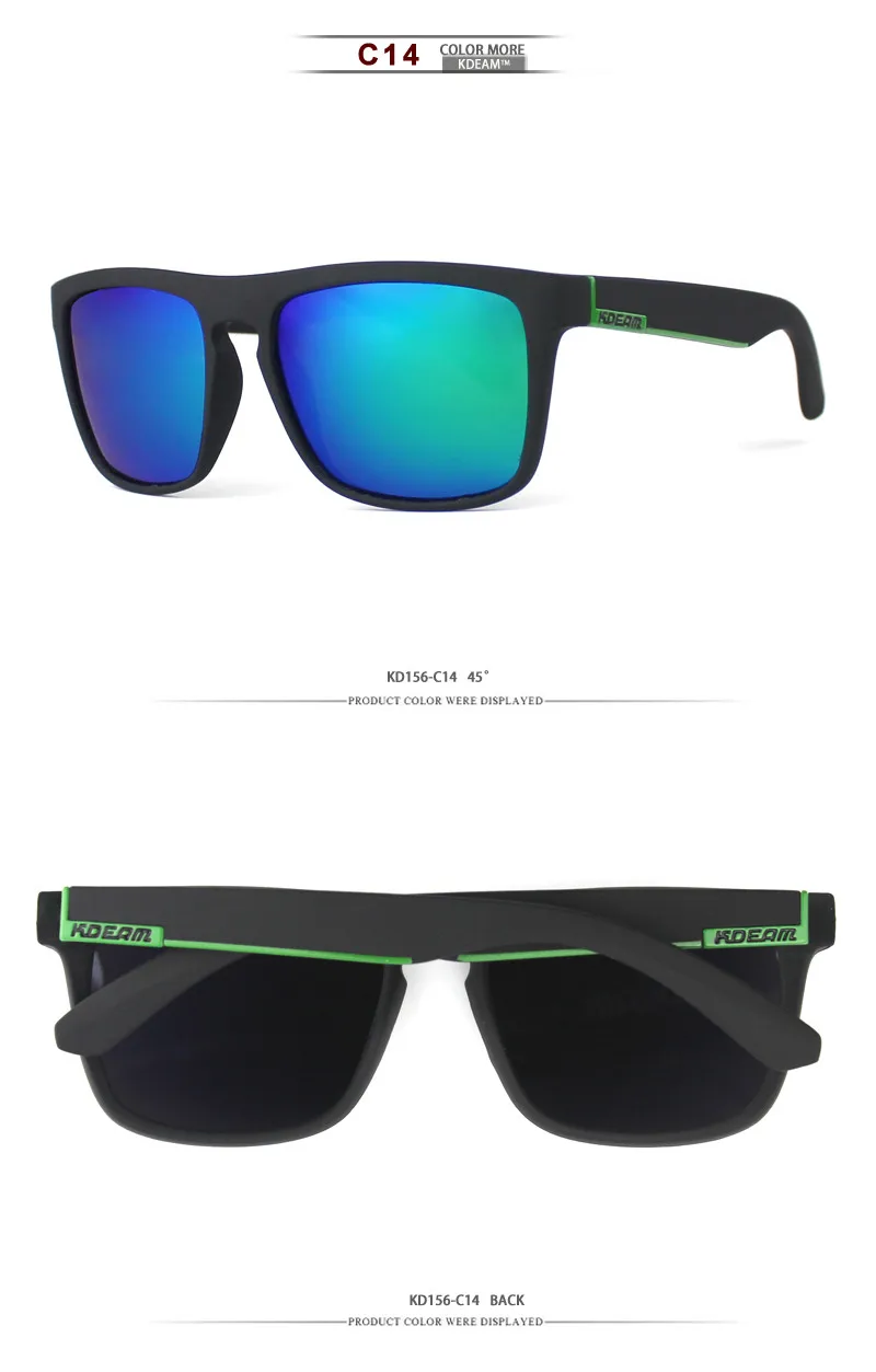 Fashion Guy's Sun Glasses From Kdeam Polarized Sunglasses Men Classic Design All-Fit Mirror Sunglass With Brand Box CE 19